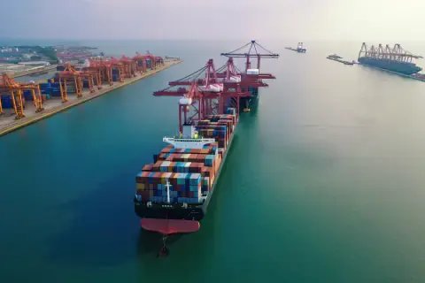 Container vessel at Jebel Ali terminal berth