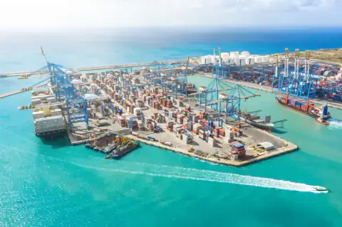 Cargo and logistics activity at Zayed Port Abu Dhabi