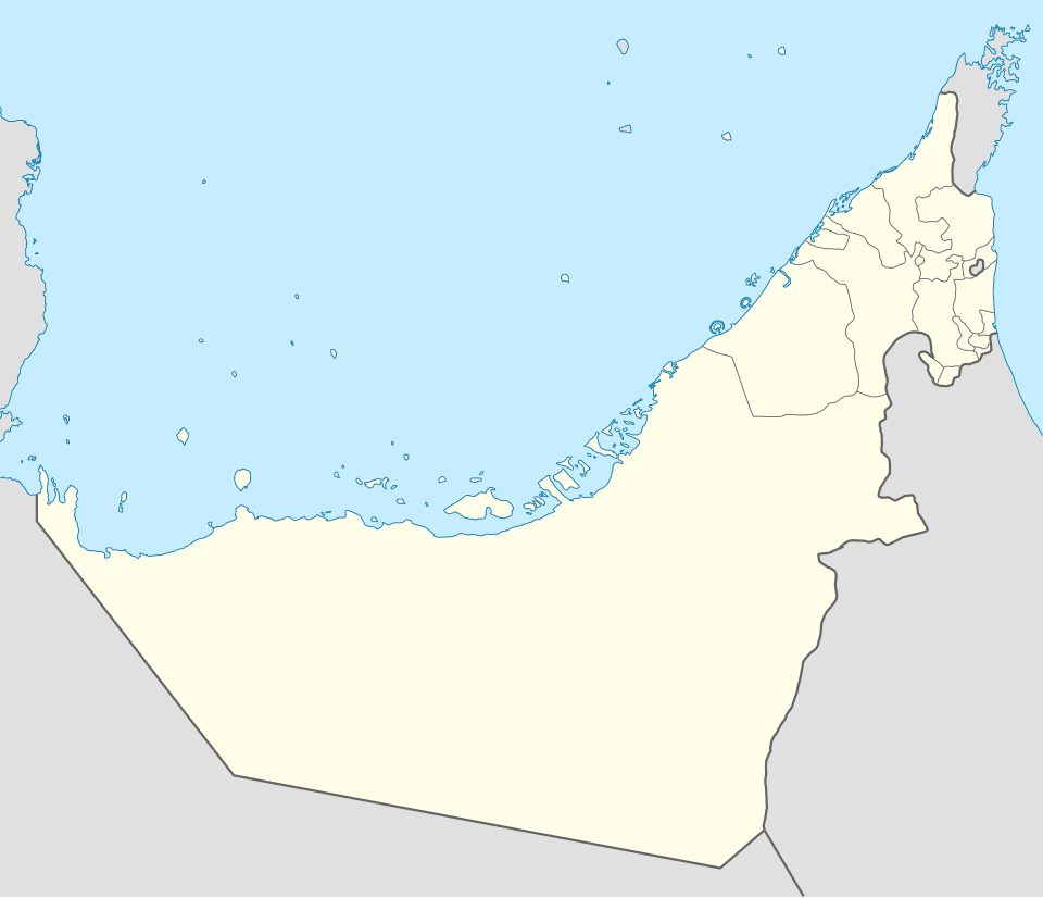 Map of the United Arab Emirates and surrounding waters
